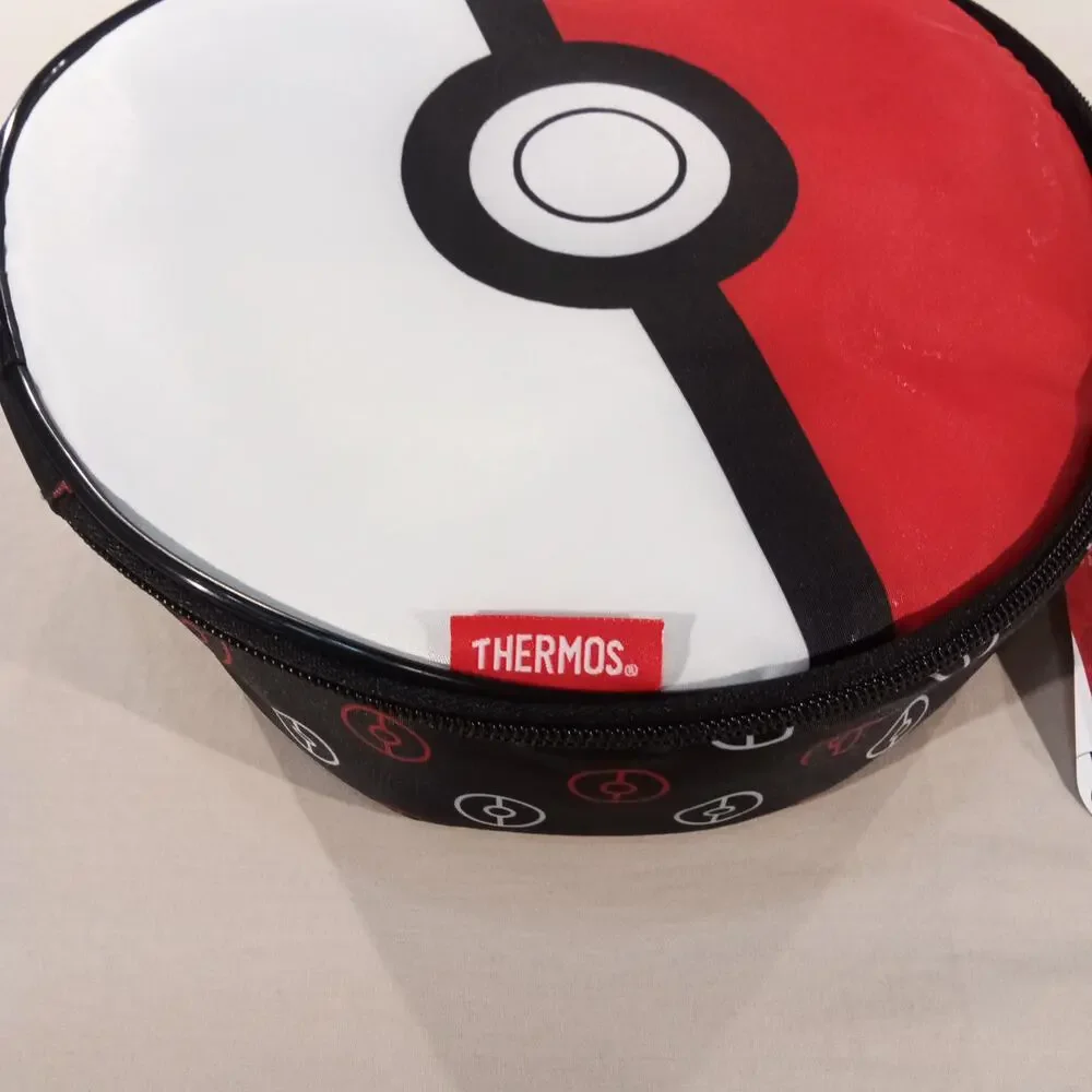 Thermos Pokémon Poké Ball Insulated Lunch Box Round Red White‎ Black NWT